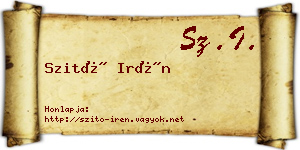 Szitó Irén névjegykártya