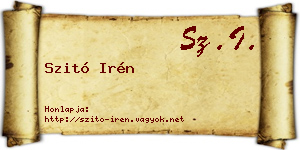 Szitó Irén névjegykártya