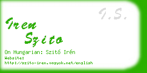 iren szito business card